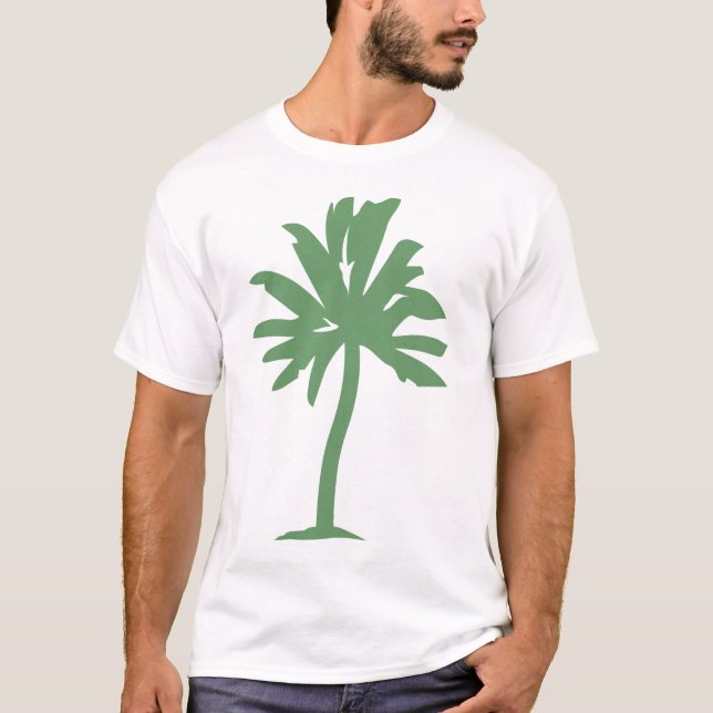 Palm Tree - Army Green T-Shirt (Front)