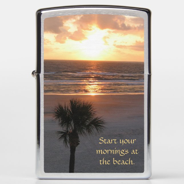 Palm Tree at Daybreak Zippo Lighter (Front)