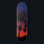 Palm tree at Sunset Skateboard<br><div class="desc">Palm tree at Sunset
Whether you’re doing grinds on the half-pipe or kickflips in the street, this competition shaped board has supreme pop! Our decks are made of the best quality hard-rock maple and with our one-of-a-kind printing process; you get the best skateboard available in the world.</div>