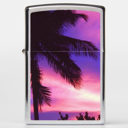 Palm Tree at Sunset Zippo Lighter