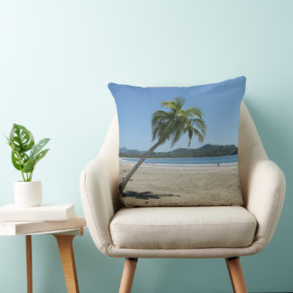 Palm Tree at the Beach Throw Pillow