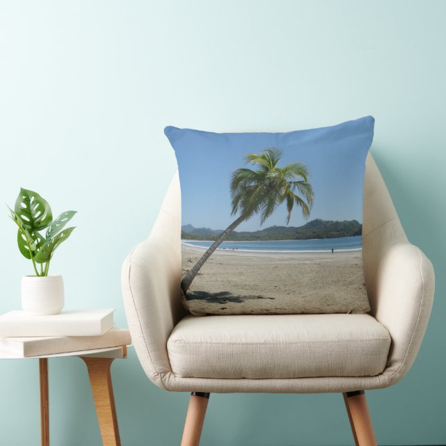 Palm Tree at the Beach Throw Pillow (Chair)