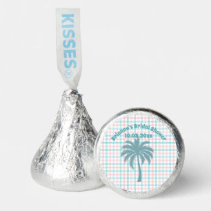 Palm Tree Azure Pink Checkered Bridal Shower Hershey®'s Kisses®