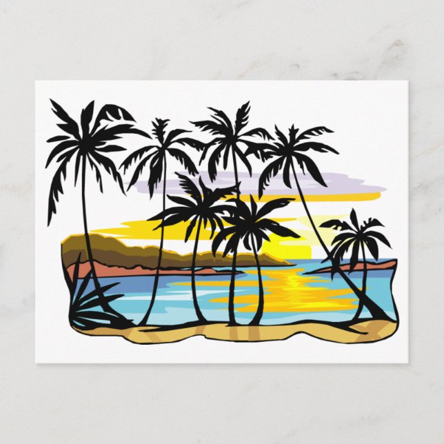 Palm Tree Background Postcard (Front)