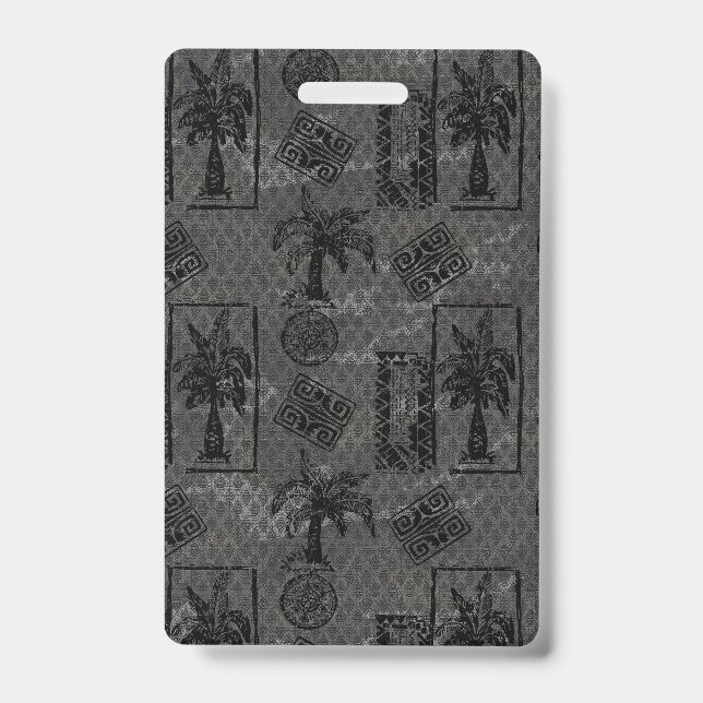 Palm Tree Background Tropical Boho Decor Badge (Front)