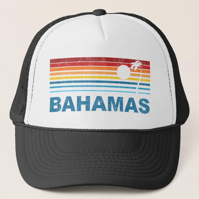 Palm Tree Bahamas Trucker Hat (Front)