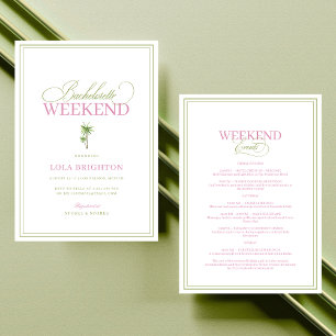 Palm Tree Beach Bachelorette Weekend Itinerary Invitation