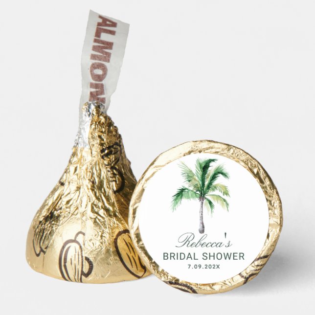 Palm Tree Beach Bridal Shower Custom Hershey®'s Kisses® (Front)