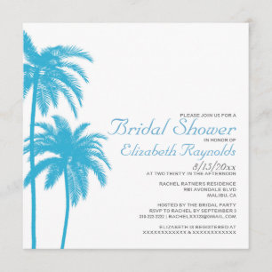 Palm Tree Beach Bridal Shower Invitations