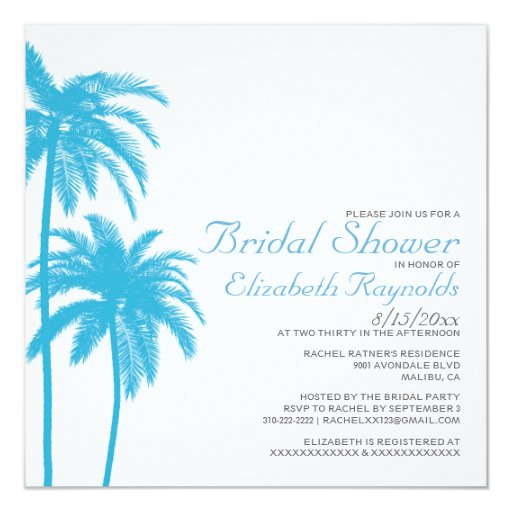 Palm Tree Bridal Shower Invitations 3