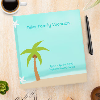 PALM TREE Beach Caribbean Vacation Photo Binder