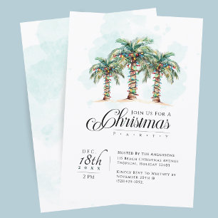 Palm Tree Beach Christmas Party Invitation