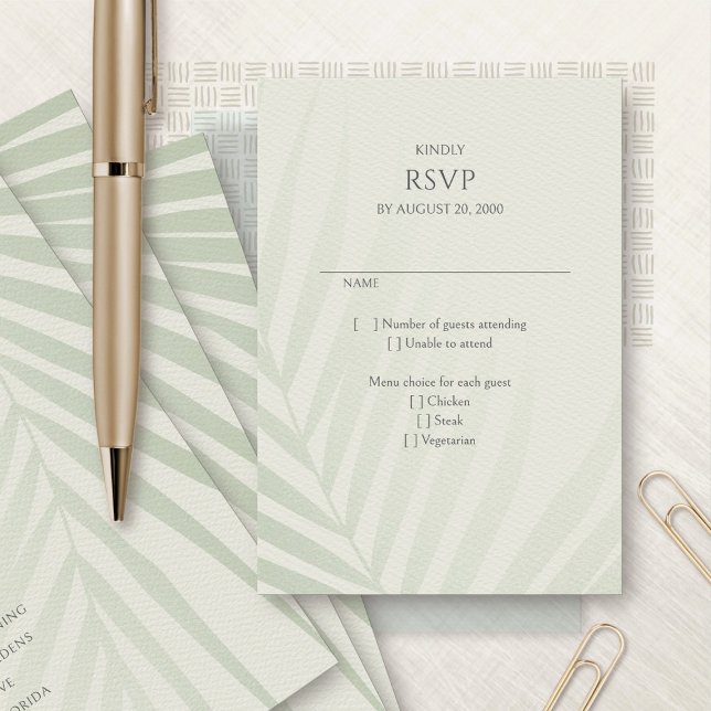 Palm Tree Beach Coastal Destination Wedding RSVP (Creator Uploaded)