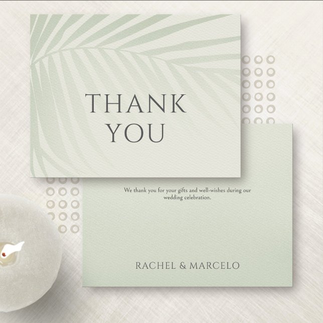 Palm Tree Beach Coastal Wedding Thank You Card (Creator Uploaded)