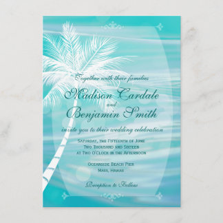 Palm Tree Beach Destination Wedding Invitations