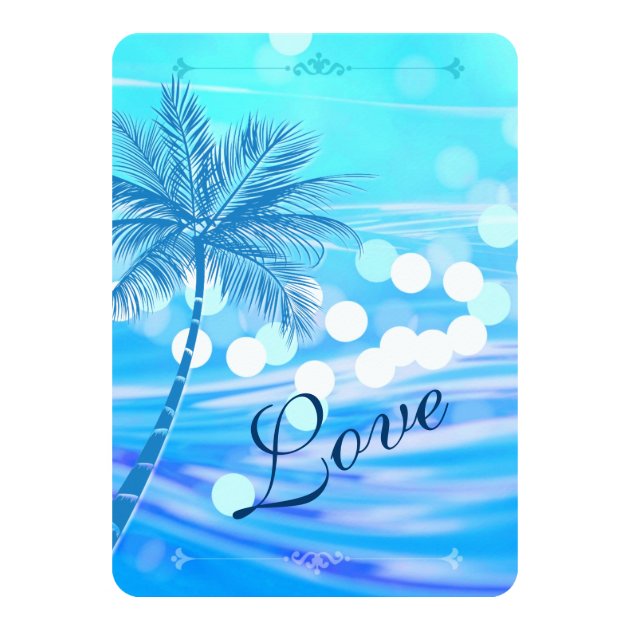 Palm Tree Beach Destination Wedding Invitations