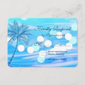 Palm Tree Beach Destination Wedding RSVP Cards