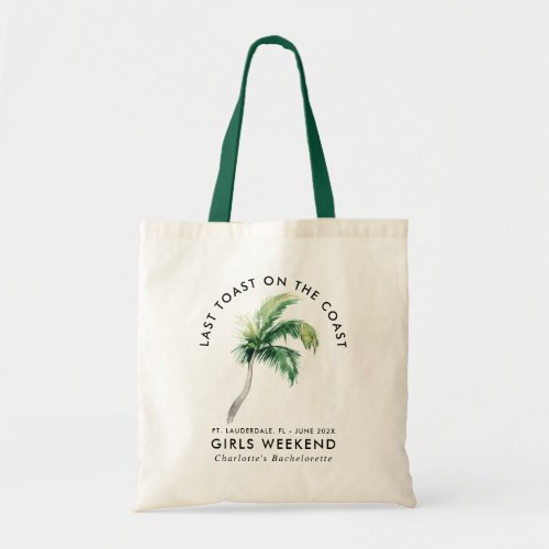 Palm Tree Beach Girls Weekend Bachelorette Custom Tote Bag