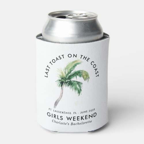 Palm Tree Beach Girls Weekend Bachelorette Party Can Cooler