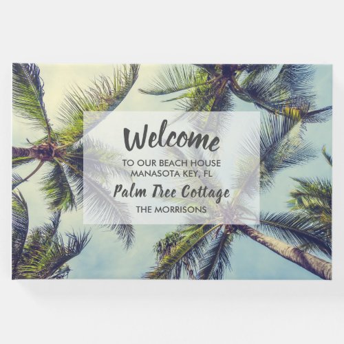 Palm Tree Beach House Vacation Rental Home Welcome Guest Book