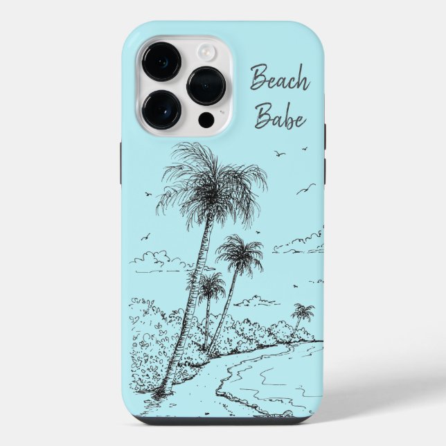 Palm Tree Beach Iphone Case (Back)