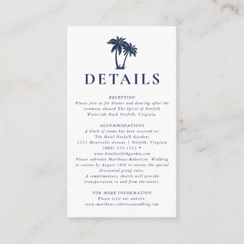 Palm Tree Beach Nautical Navy Details Enclosure 