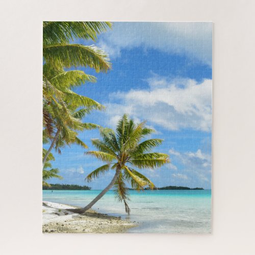 Palm tree beach on a tropical island jigsaw puzzle