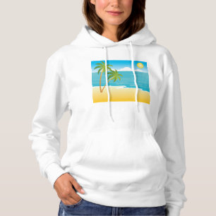 Palm Tree Beach Scene Hoodie