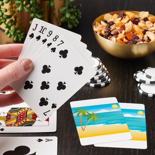 Palm Tree Beach Scene Poker Cards