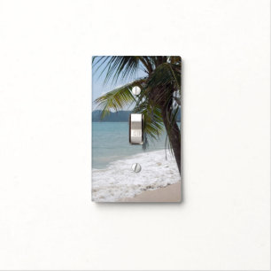 Palm Tree Beach Sky Clouds Sunset Nature Office Light Switch Cover