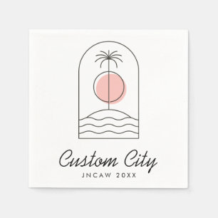 Palm Tree Beach Summer Custom Trade Show Napkins