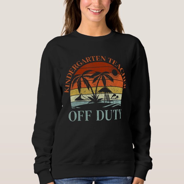 Palm Tree Beach Sunset Kindergarten Teacher Summer Sweatshirt (Front)