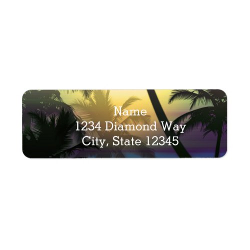 Palm Tree Beach Tropical Heat Summer Address Label