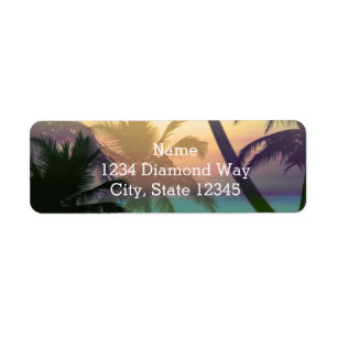 Palm Tree Beach Tropical Heat Summer Address Label