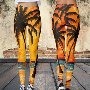Palm Tree Beach Tropical Leggings