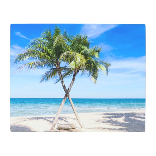 Palm tree beach tropical summer photo metal print