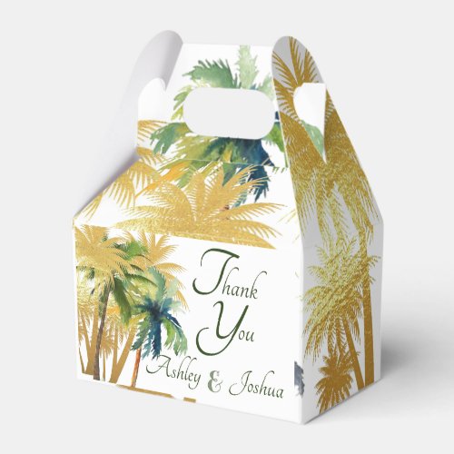 Palm Tree Beach Wedding Bridal Shower Favor Boxes