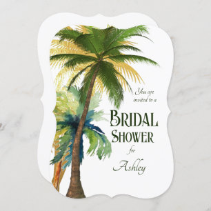 Palm Tree Beach Wedding Bridal Shower Invitation