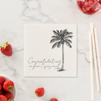 Palm Tree Beach Wedding Engagement Congratulations Napkins