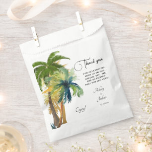 Palm Tree Beach Wedding  Favor Bag