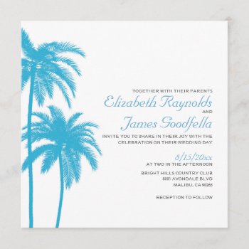 Palm Tree Beach Wedding Invitations by topinvitations at Zazzle