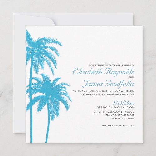 Palm Tree Beach Wedding Invitations
