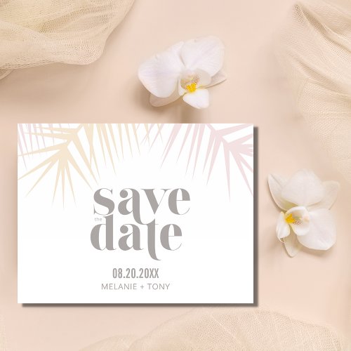 Palm Tree Beach Wedding Save the Date Announcement Postcard