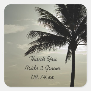 Palm Tree Beach Wedding Thank You Favor Tags
