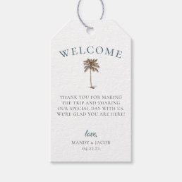 Palm Tree Beach Wedding Welcome Bag Gift Tags