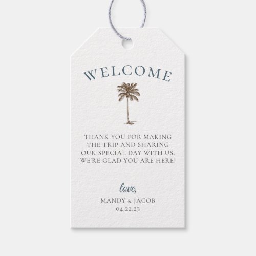 Palm Tree Beach Wedding Welcome Bag Gift Tags