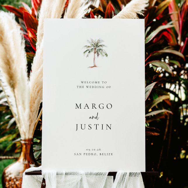 Palm Tree Beach Wedding Welcome Foam Board (Creator Uploaded)