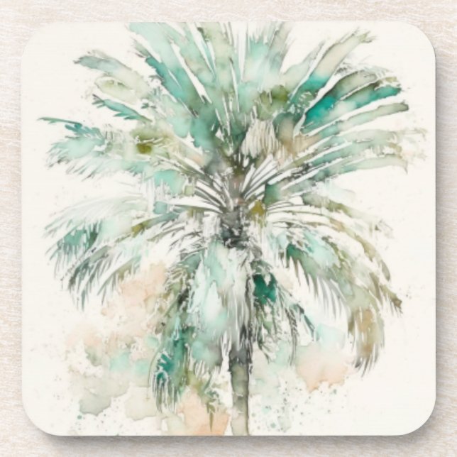 Palm tree beverage coaster (Front)