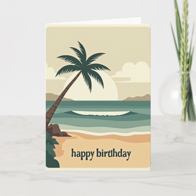 Palm Tree Birthday Card (Front)