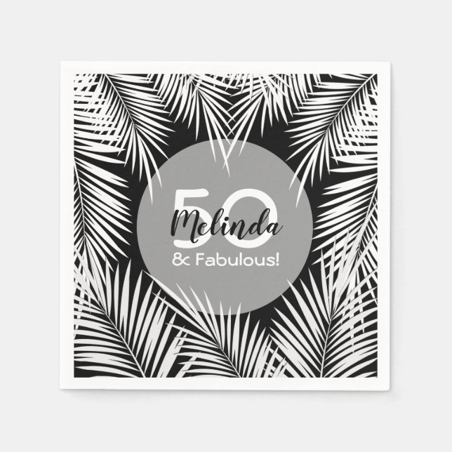 Palm Tree Birthday Napkins (Front)